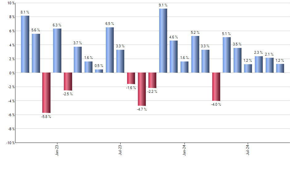 SSO monthly returns chart