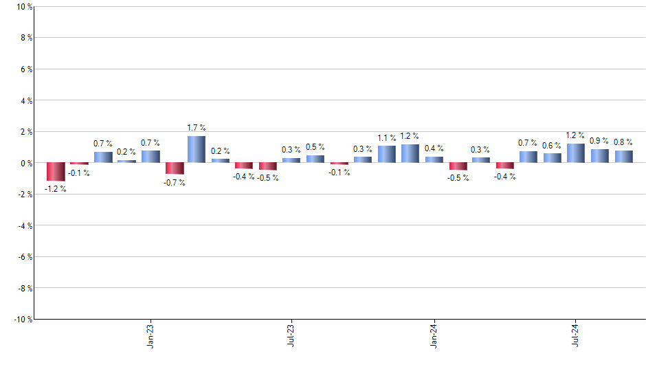 SIZE monthly returns chart