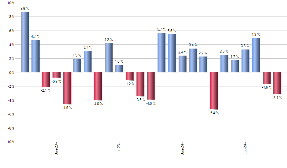 GSEW monthly returns chart