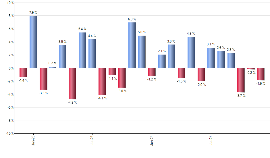 SCHZ monthly returns chart